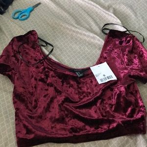 crushed Velvet Burgundy Top